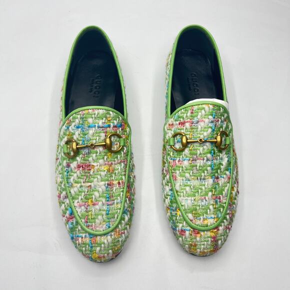 Gucci Jordaan Tweed Horsebit Moccassin Loafers Multicolor Size EU 36.5 - Picture 4 of 10